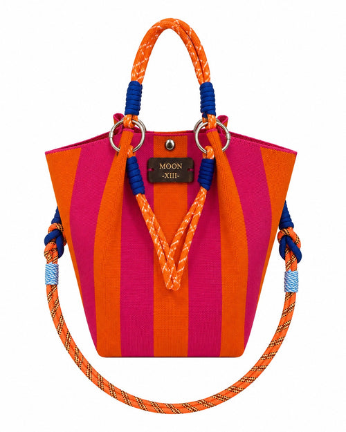 Bolso Moon XIII de rayas — packshot con bandolera