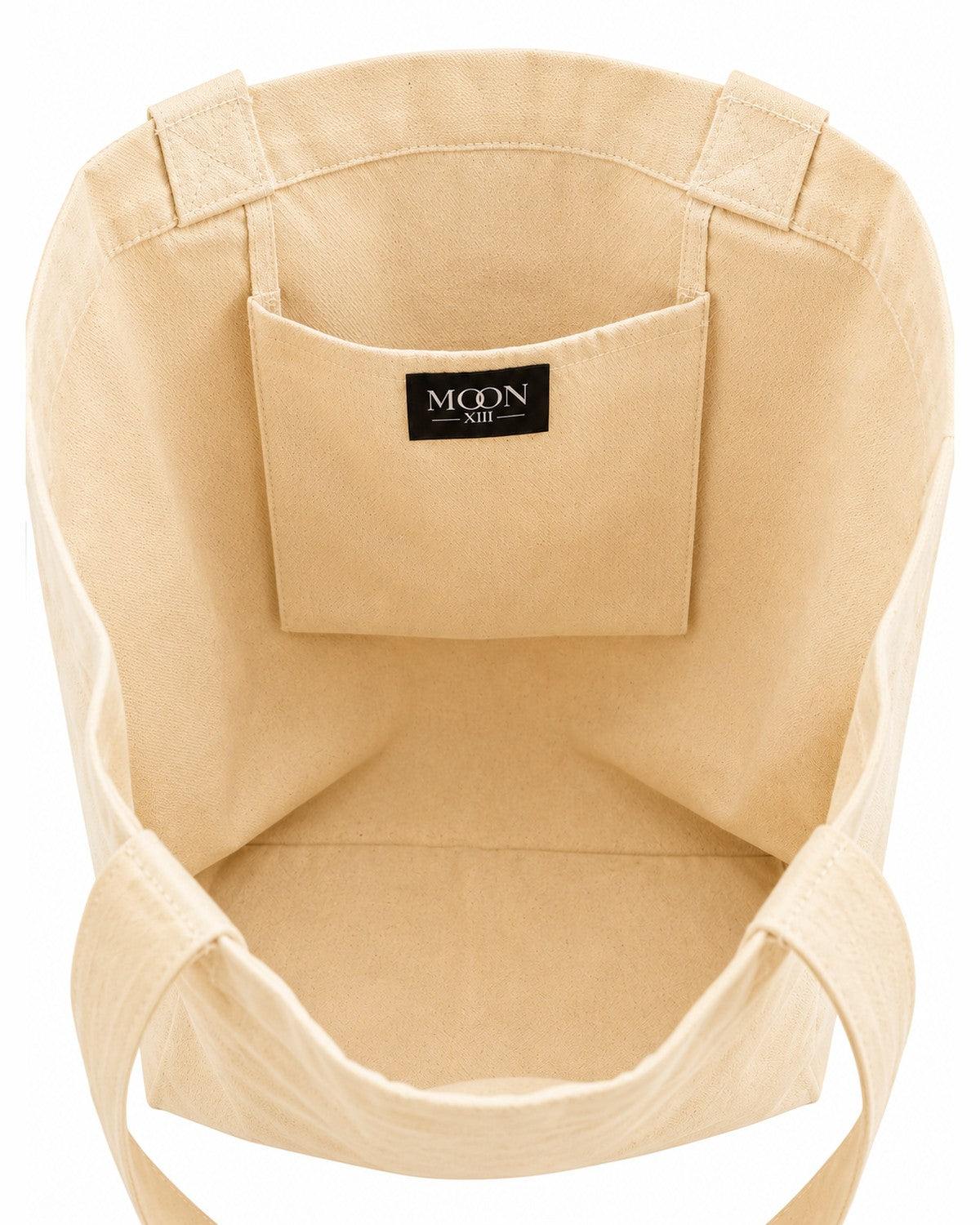 Bolso tote Moon XIII arena — interior con bolsillo