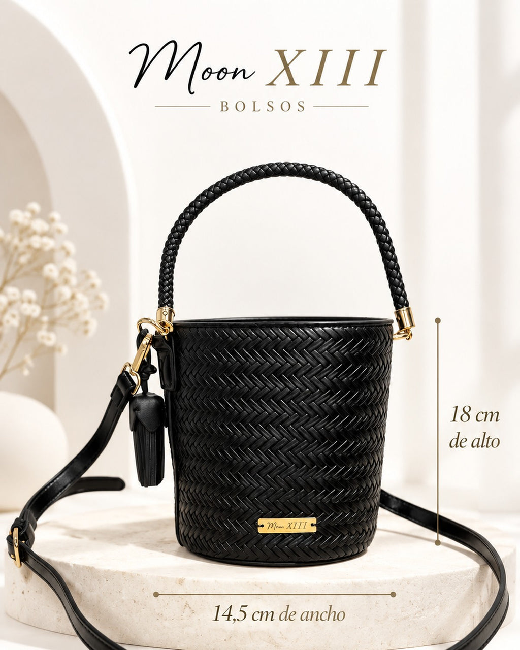 Bolso Capri Noir — medidas 18 × 14,5 cm