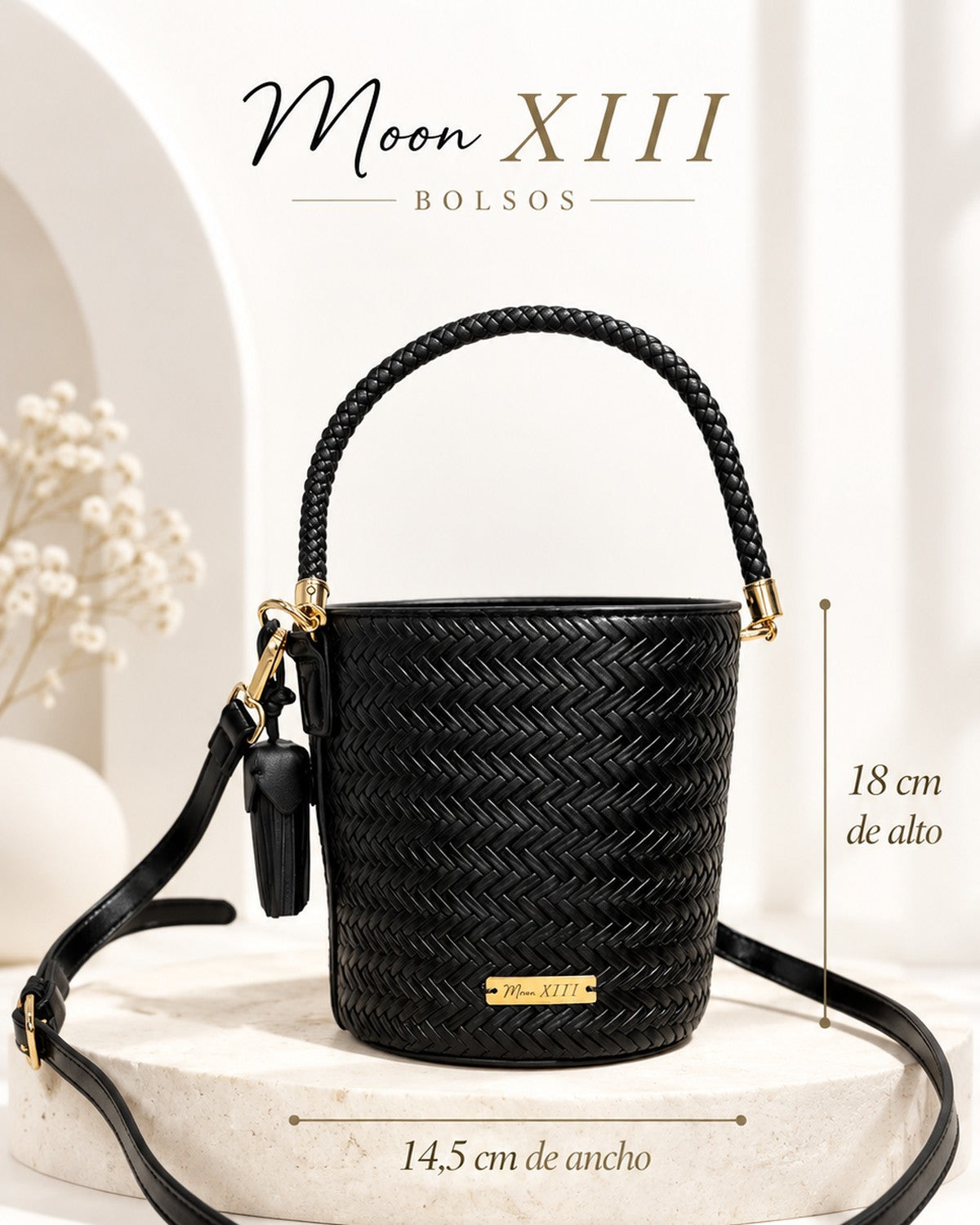 Bolso Capri Noir — medidas 18 × 14,5 cm