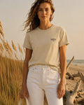 Heritage Tee — model on the beach