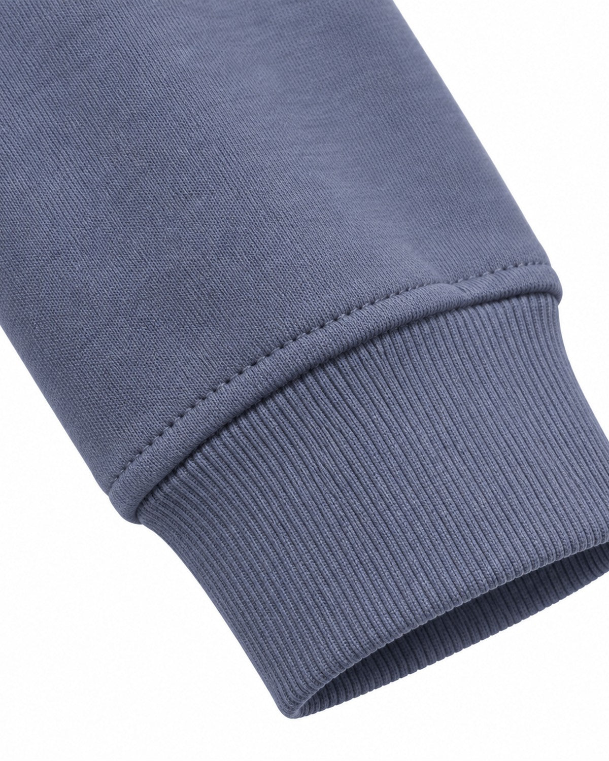 Sudadera Horizon Crewneck — detalle del puño de canalé